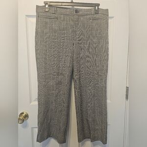 Banana Republic Women's Black and White Plaid Pants